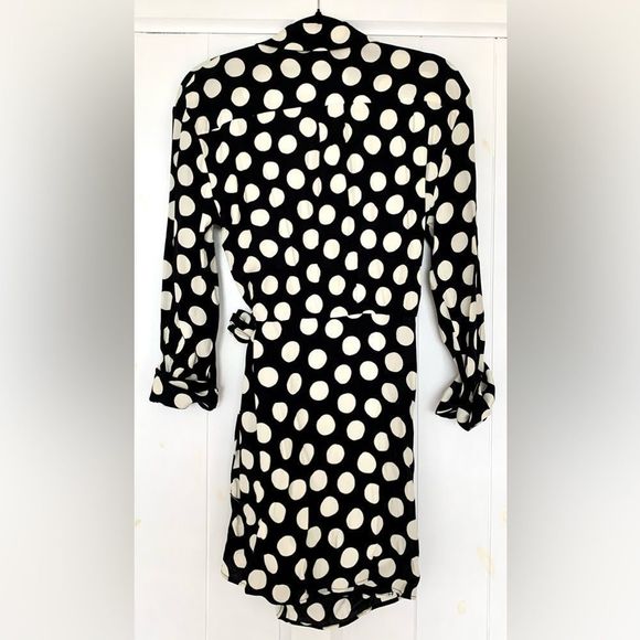 ZARA Dot Shirt Wrap Dress - Picture 6 of 9